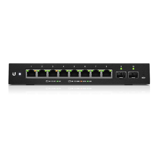 UBNT EdgeSwitch 10XP UBNT-ES-10XP - UBNT Edge Switch 10XP 8 Port Gigabit POE yönetilebilir Switch - görsel 3