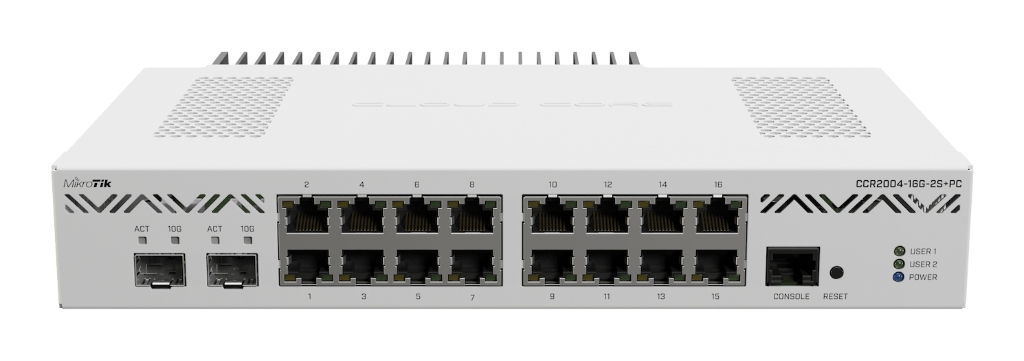 Mikrotik MikroTik CCR2004-16G-2S+PC — Sessiz, 16× Gigabit + 2× 10G SFP+ Firewall Router - görsel 2