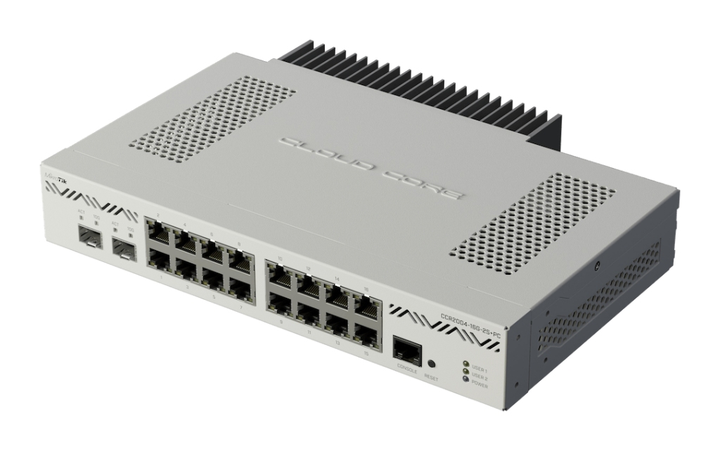 Mikrotik MikroTik CCR2004-16G-2S+PC — Sessiz, 16× Gigabit + 2× 10G SFP+ Firewall Router - görsel 3