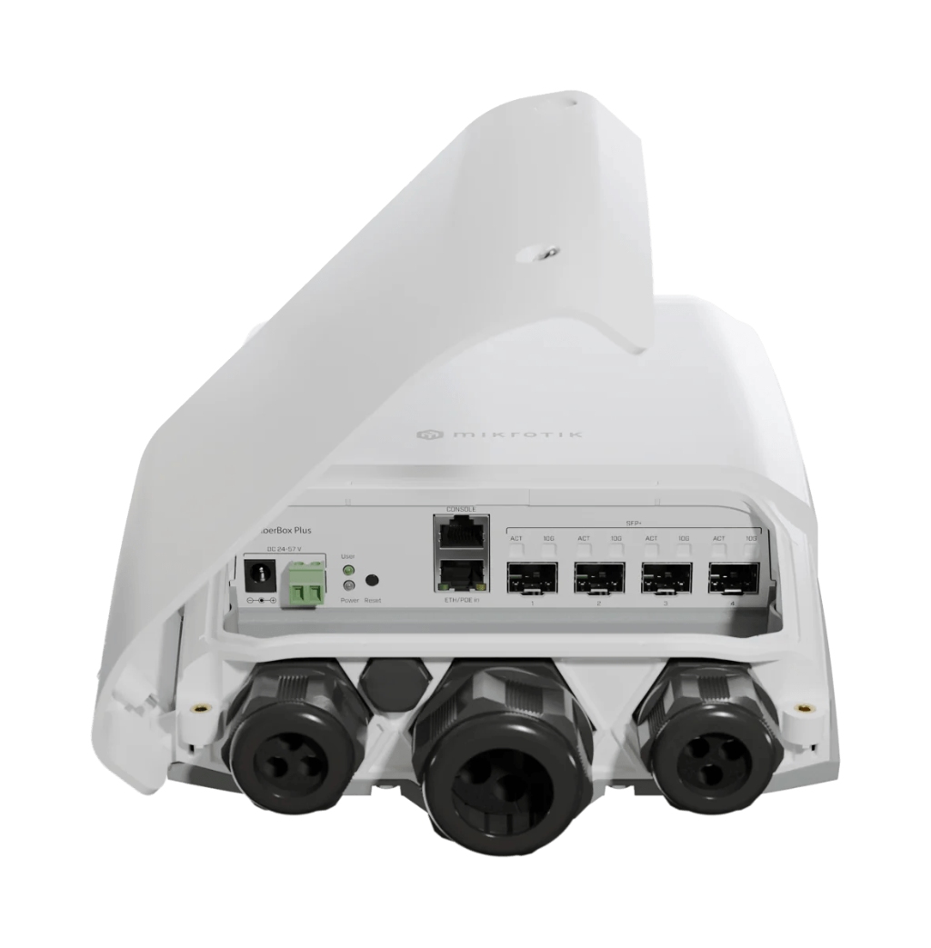 Mikrotik FiberBox Plus MikroTik FiberBox Plus IP66 dış ortam 10 G fiber switch • 4× SFP+ • 1× RJ45 PoE-in • ARM CPU - görsel 3
