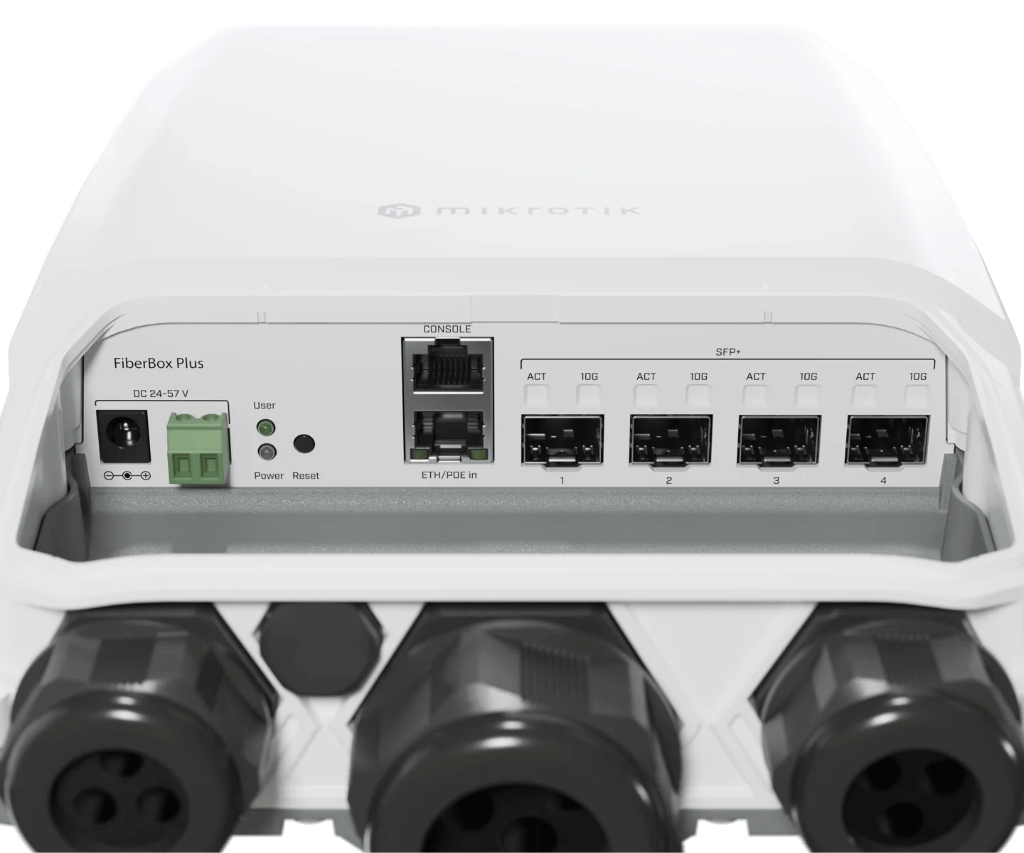 Mikrotik FiberBox Plus MikroTik FiberBox Plus IP66 dış ortam 10 G fiber switch • 4× SFP+ • 1× RJ45 PoE-in • ARM CPU - görsel 4