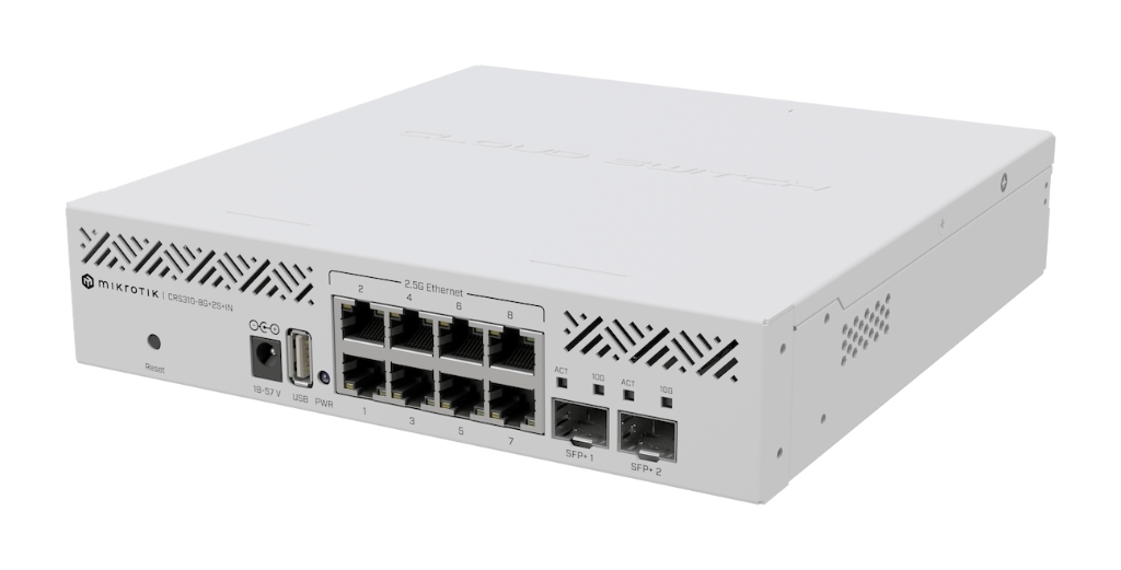 Mikrotik MikroTik CRS310-8G+2S+IN 8× 2.5 GbE erişim + 2× SFP+ (1G/2.5G/10G) Switch