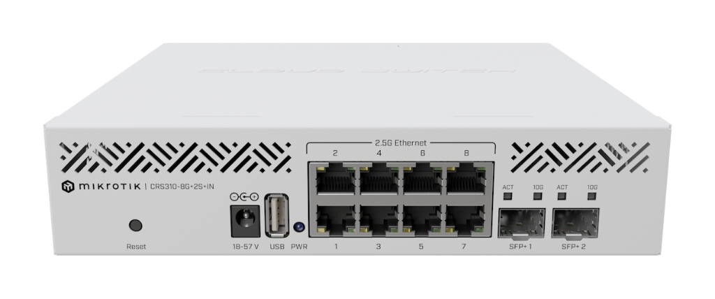Mikrotik MikroTik CRS310-8G+2S+IN 8× 2.5 GbE erişim + 2× SFP+ (1G/2.5G/10G) Switch - görsel 2