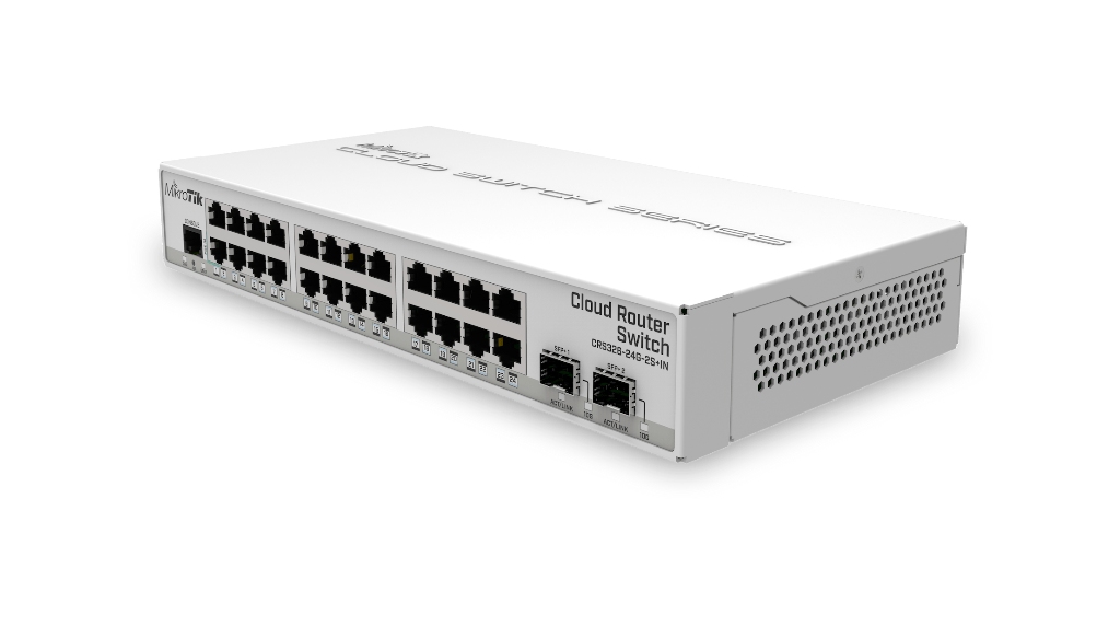 Mikrotik MikroTik CRS326-24G-2S+IN 24× Gigabit + 2× 10G SFP+, masaüstü yönetilebilir switch