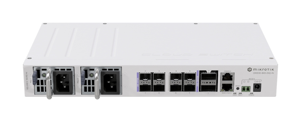 Mikrotik MikroTik CRS510-8XS-2XQ-IN 2×100G QSFP28 + 8×25G SFP28, MLAG kompakt 100G Core Switch