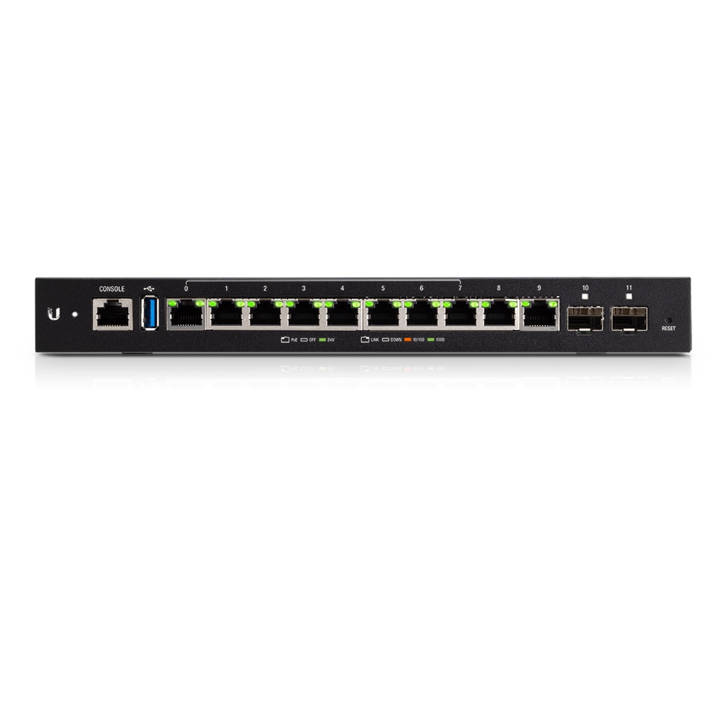 UBNT EdgeRouter 12P UBNT EdgeRouter 12P (ER-12P) – 10 Gigabit RJ45, 2 SFP ve 24V Pasif PoE Destekli Güçlü Router