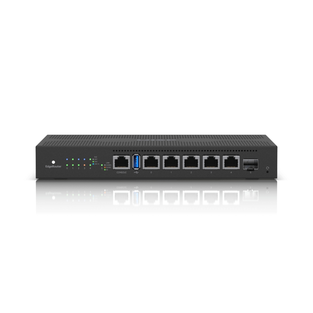 UBNT EdgeRouter 6 PoE UBNT EdgeRouter 6 PoE (ER-6P) – 5 Port Gigabit RJ45, SFP Port ve 24V Pasif PoE Destekli Fansız Router - görsel 2