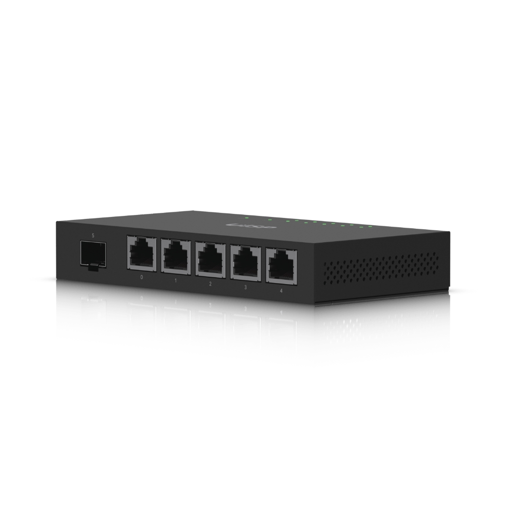 UBNT EdgeRouter X SFP UBNT EdgeRouter X SFP (ER-X-SFP) – 5 Port Gigabit RJ45, 24V Pasif PoE ve SFP Portlu Kompakt Router