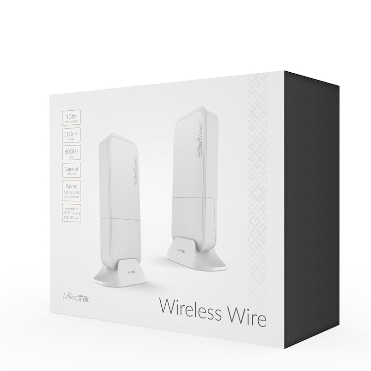 Mikrotik Wireless Wire MikroTik Wireless Wire - RBwAPG-60adkit - 60 GHz 1 Gb/sn 200 MT PTP Link