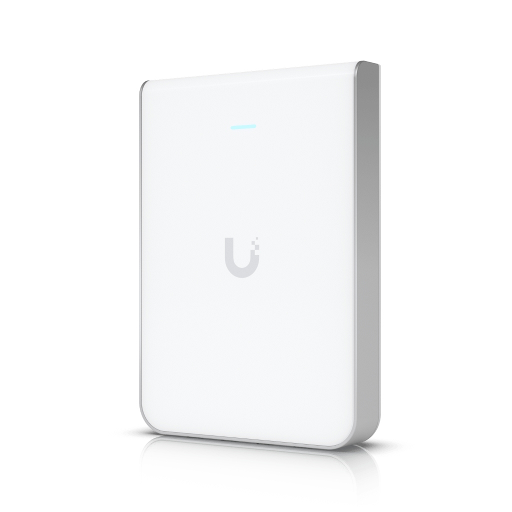 UBNT U6 In-Wall UBNT UniFi U6 In-Wall (U6-IW) WiFi 6 Duvar Tipi Access Point – 6 Stream, 4 Port GbE Switch, PoE Out, Otel Odası İçin İdeal
