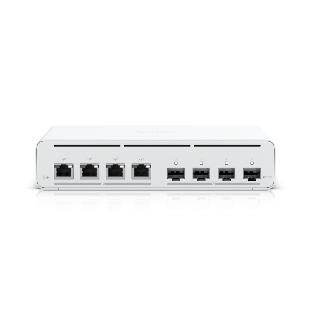 UBNT UISP Switch Plus UBNT UISP Switch Plus (UISP-S-Plus) – 4× 2.5 GbE PoE ve 4× 10G SFP+ Portlu, 160W PoE Bütçesine Sahip ISP Switch