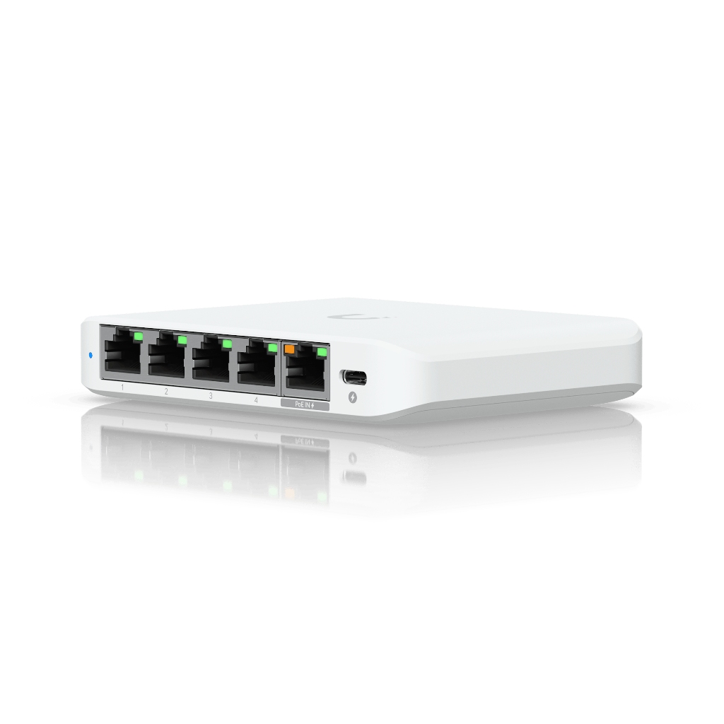 UBNT UniFi Flex Mini 2.5G UBNT UniFi Flex Mini 2.5G (USW-Flex-2.5G-5) | 5 Port 2.5GbE, PoE ve USB-C Destekli Kompakt Switch